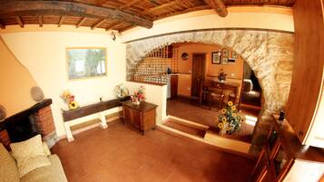 Smart-TV, Kamin, DVD-Player, Bücher