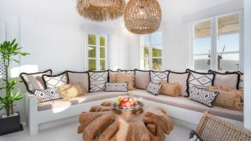 Smart TV, fireplace, DVD player, books