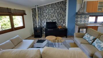 Smart TV, fireplace