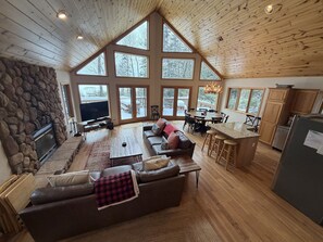 TV, DVD player, books - Lakefront home with firepit, large deck, & amazing views (St. Germain)