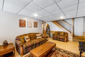 TV, DVD player, books - Lakefront home with firepit, large deck, & amazing views (St. Germain)