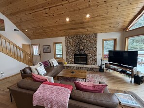 TV, DVD player, books - Lakefront home with firepit, large deck, & amazing views (St. Germain)