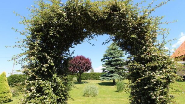 An archway made of climbing plants in a garden setting. - Rokytnice v Orlických horách by Interhome (Rokytnice v Orlickych horach)