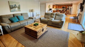 Smart TV, fireplace, table football