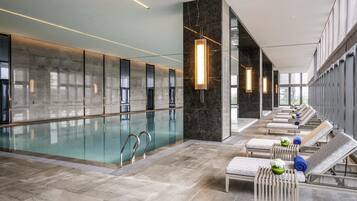 Indoor pool, pool loungers