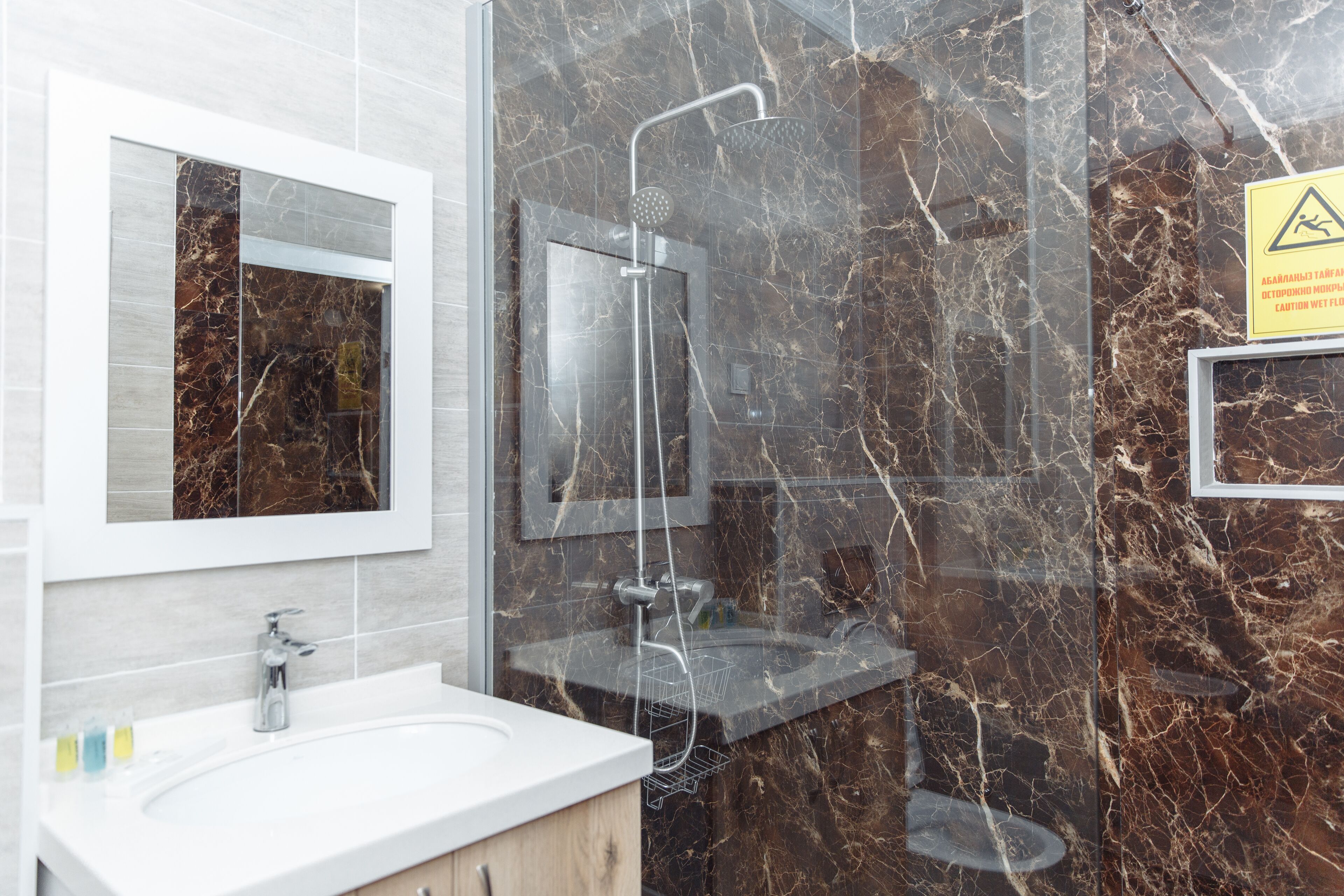 Apartment | Bathroom | Hair dryer, bathrobes, slippers, soap