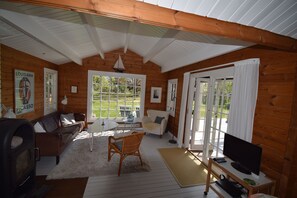 Televisio, takka, kirjoja