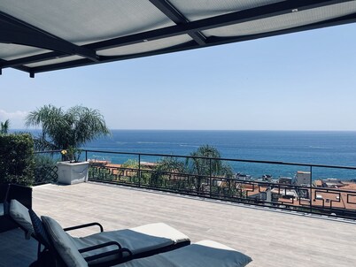 In the sky, by the sea, *VILLA VITTORIO* TAORMINA, ETNA & SEAVIEW