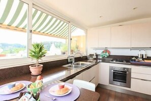 Fridge, oven, stovetop, dishwasher