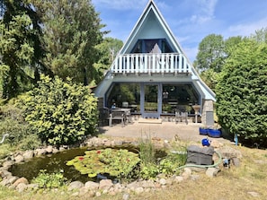 Outdoor dining - Finnhütte mit Pool in Malchow- Mecklenburgische Seenplatte (Malchow)