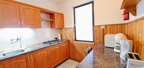 Kühlschrank, Mikrowelle, Herdplatte, Geschirrspüler