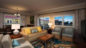 TV, fireplace, video games, music library