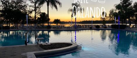 Outdoor pool, a heated pool
