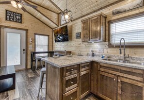 Private kitchen - Mountain Getaway is a Tiny Home in Wears Valley! (Sevierville)
