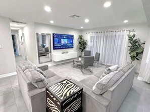 TV, video games, foosball, books