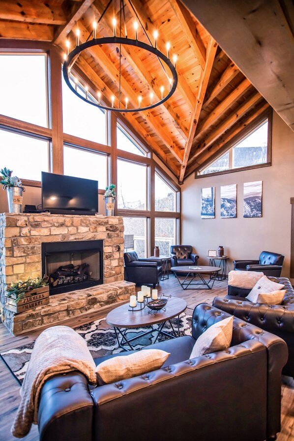 Smart TV, fireplace, video games