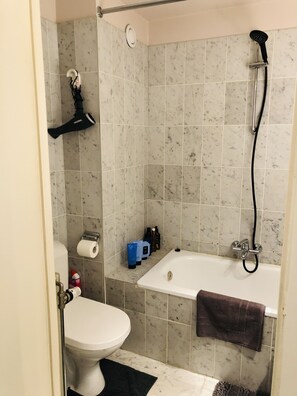Combined shower/bathtub, hair dryer, towels - Charming studio near North Sea (Oostende)
