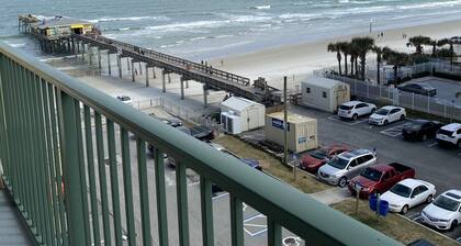 beachside condo with ocean and river views, new pool & onsite beach access