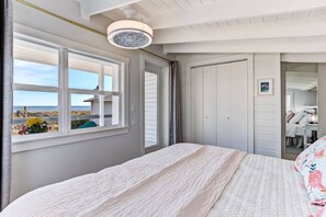 1 bedroom, desk, iron/ironing board, travel crib