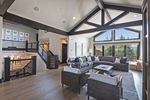 Älytelevisio, takka, videopelejä, kirjoja