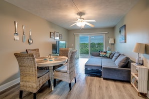 Smart TV, DVD player, books, video library