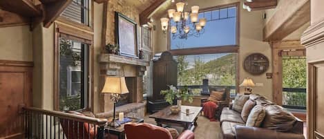 TV, fireplace, offices