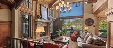 TV, fireplace, DVD player, stereo