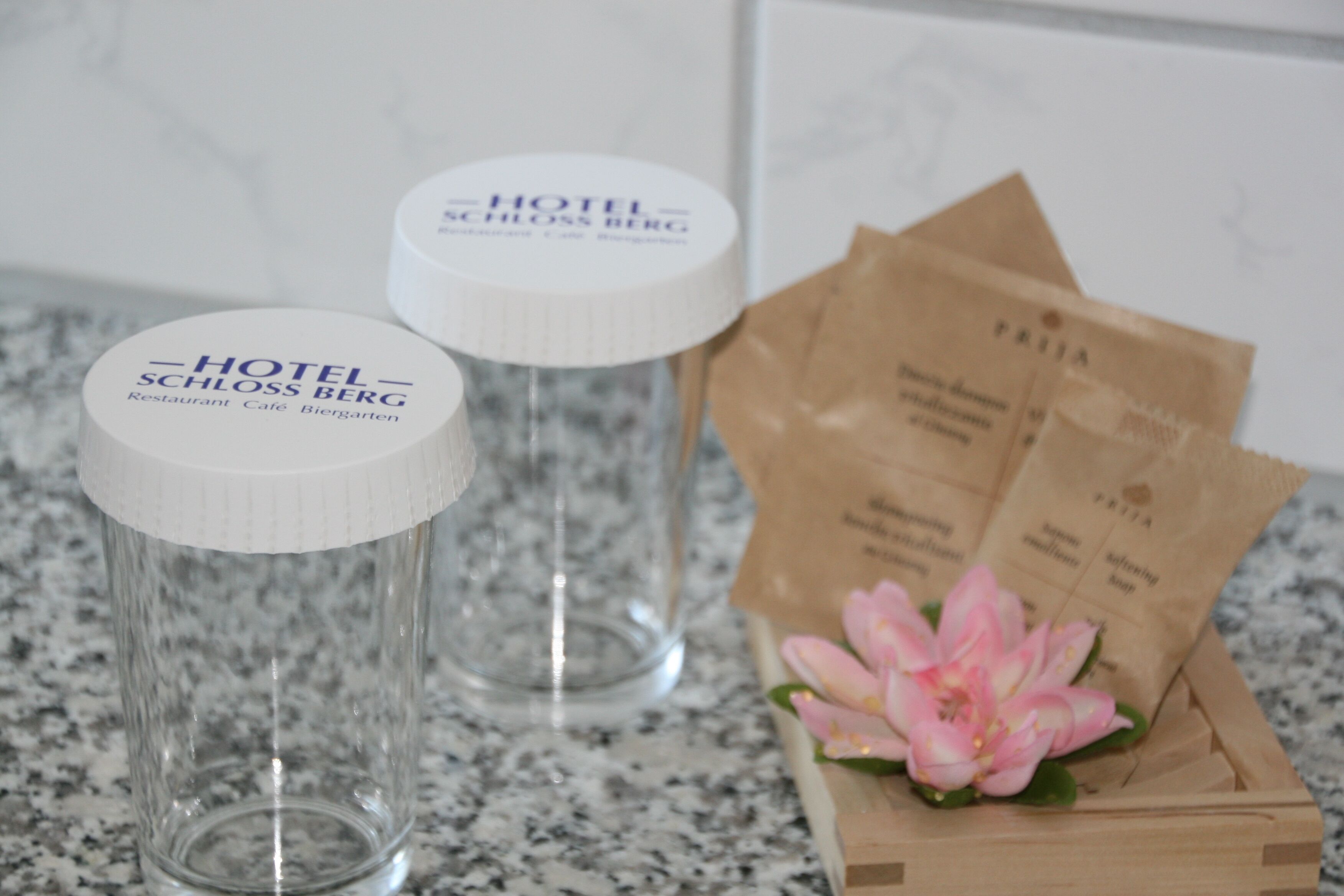 free toiletries, hair dryer, towels, soap