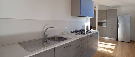 Fridge, oven, stovetop, dishwasher