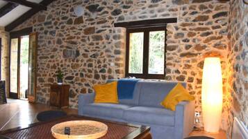 Televisie, een dvd-speler, boeken en een filmbibliotheek