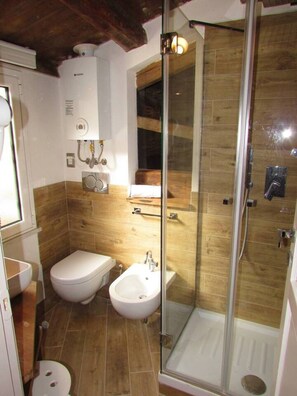 Apartment | Bathroom | Shower, hair dryer, towels, soap