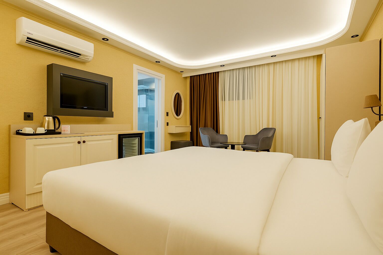 economy double room, 1 queen bed | 1 bedroom, egyptian cotton sheets, premium bedding, minibar