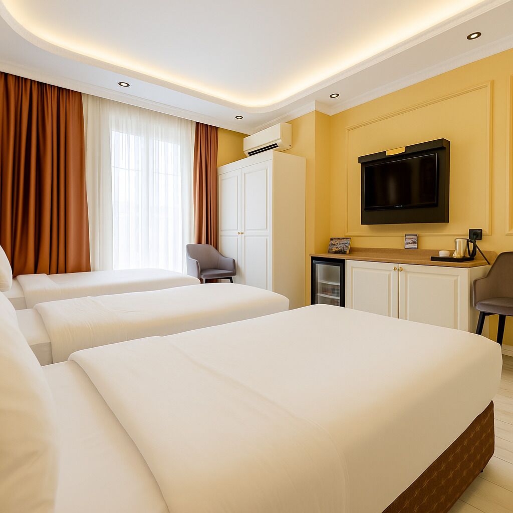 deluxe triple room | street view