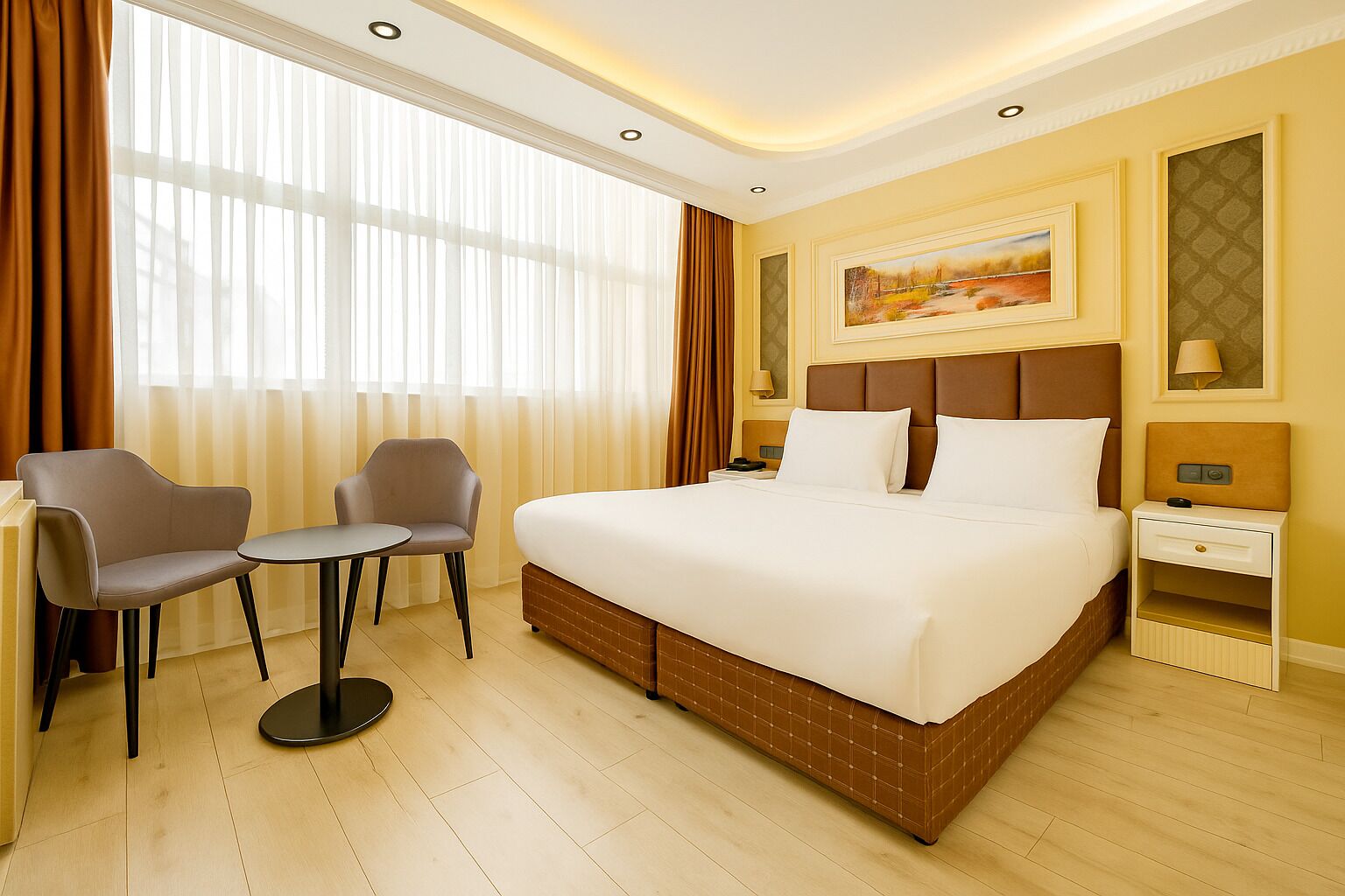 deluxe double room | street view