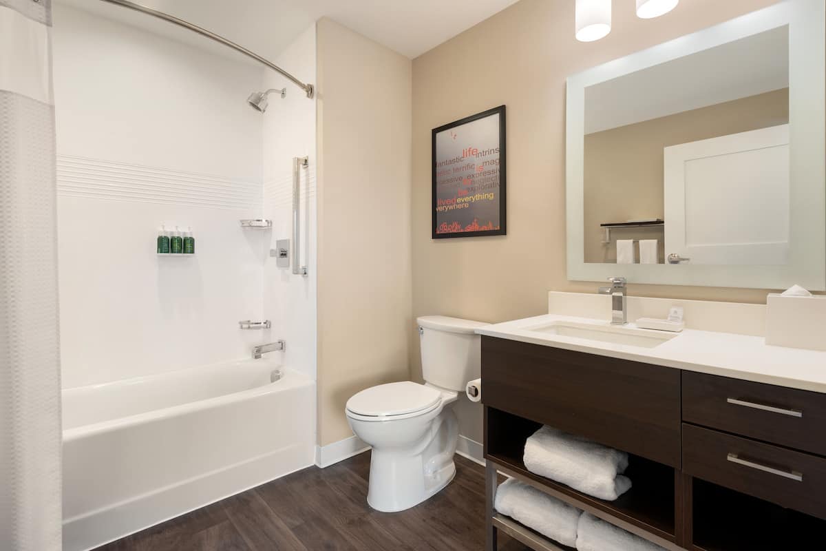 free toiletries, hair dryer, towels, soap