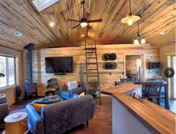 Smart TV, fireplace, table football, offices