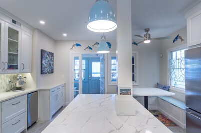 1 Block from Beach with Ocean Views from Two Levels of Wraparound Porches 