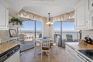 Fridge, microwave, oven, stovetop - Maisons-Sur-Mer 1008 Oceanfront 2 Bedroom Condo with Outdoor Pool, Kiddie Pool, Sauna, and Game Room (Myrtle Beach)