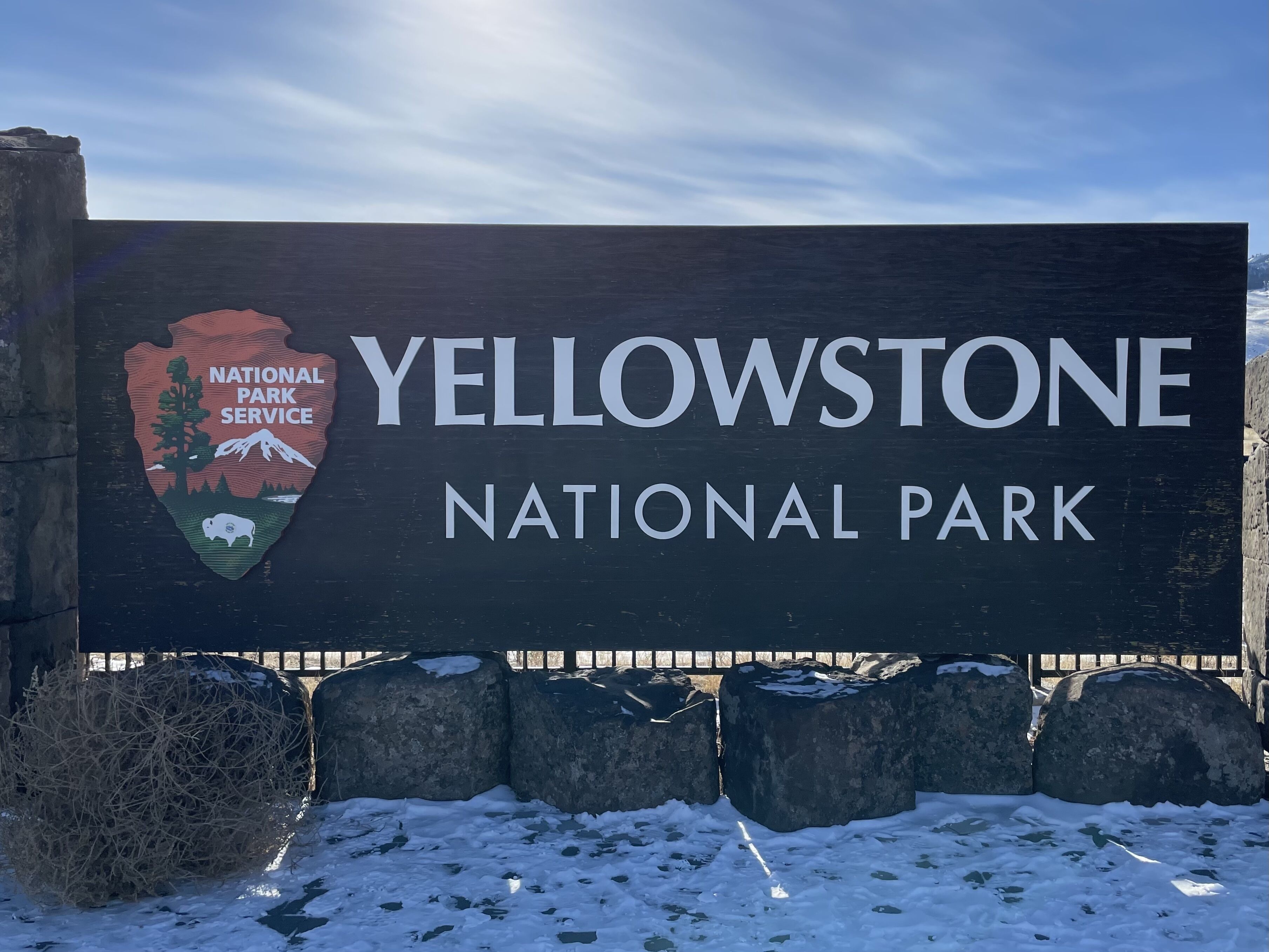 A sign for Yellowstone National Park.