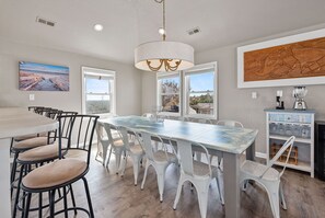 Dining - 8 Bedroom, 6 Bath Semi-Oceanfront, Pool & Hot tub, Across from Beach Access! (Nags Head)