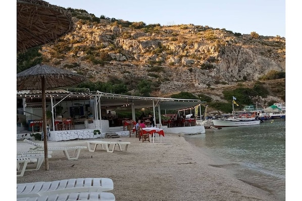 Sun-loungers, beach towels