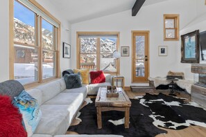 Smart TV, chimenea, reproductor de DVD, estéreo