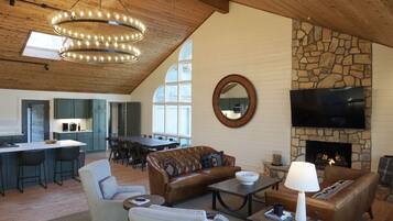 TV, fireplace, video games, books