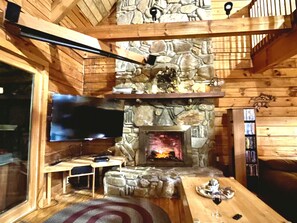 Smart TV, fireplace, DVD player