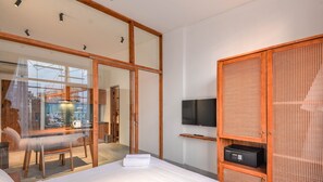 Bungalow urbano | 1 habitación, sábanas de algodón egipcio y ropa de cama de alta calidad