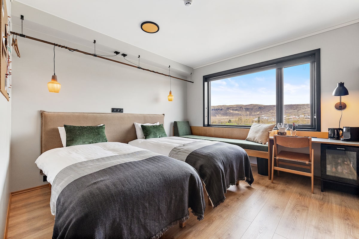Twin kamer | 1 slaapkamer, luxe beddengoed, donzen dekbedden, Select Comfort-bedden