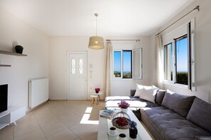 TV connectée, cheminée, table de tennis de table, chaîne hi-fi