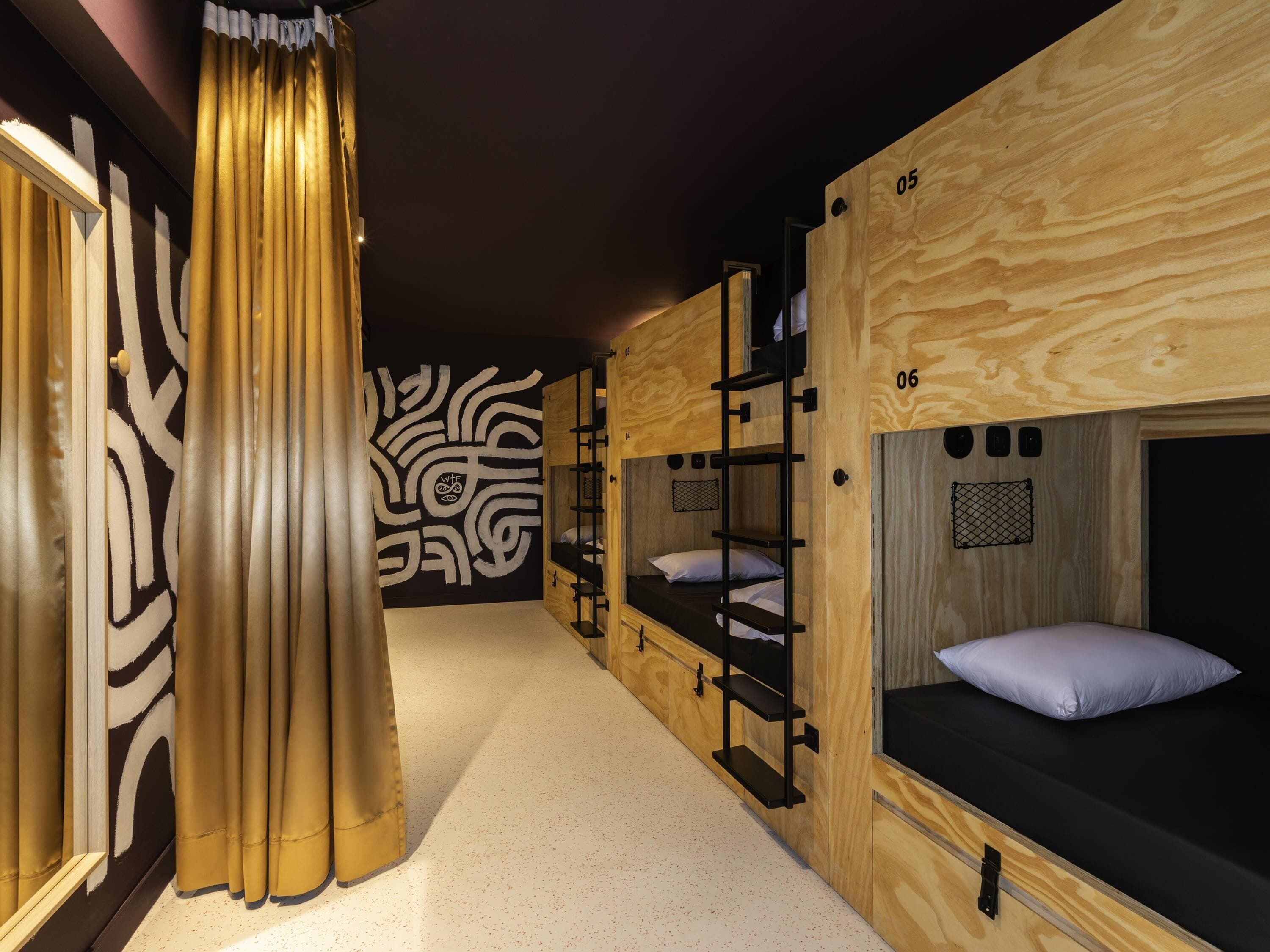 Blackout curtains, soundproofing, free cots/infant beds, free WiFi