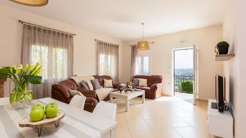 Smart TV, fireplace, ping pong, stereo