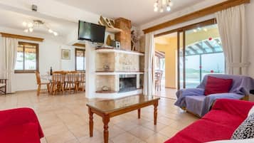 TV, fireplace, DVD player